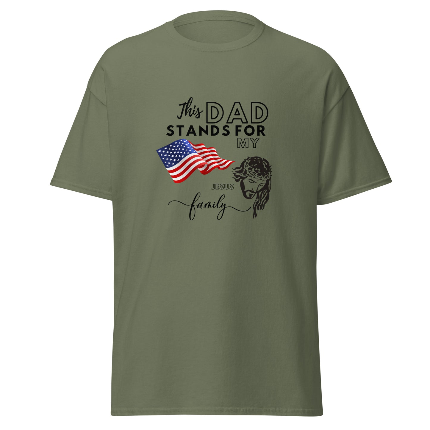 This Dad Stands for my Flag, my Jesus my Family | Father's Day | Men's classic tee