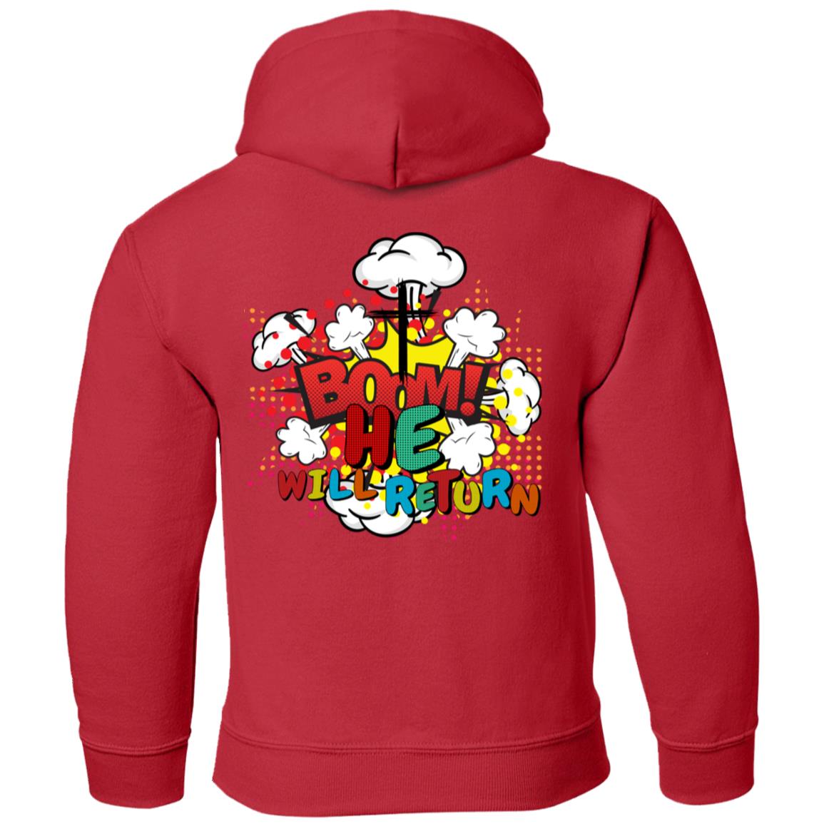 BOOM He Will Return | Pop Art | Second Coming | Youth Pullover Hoodie