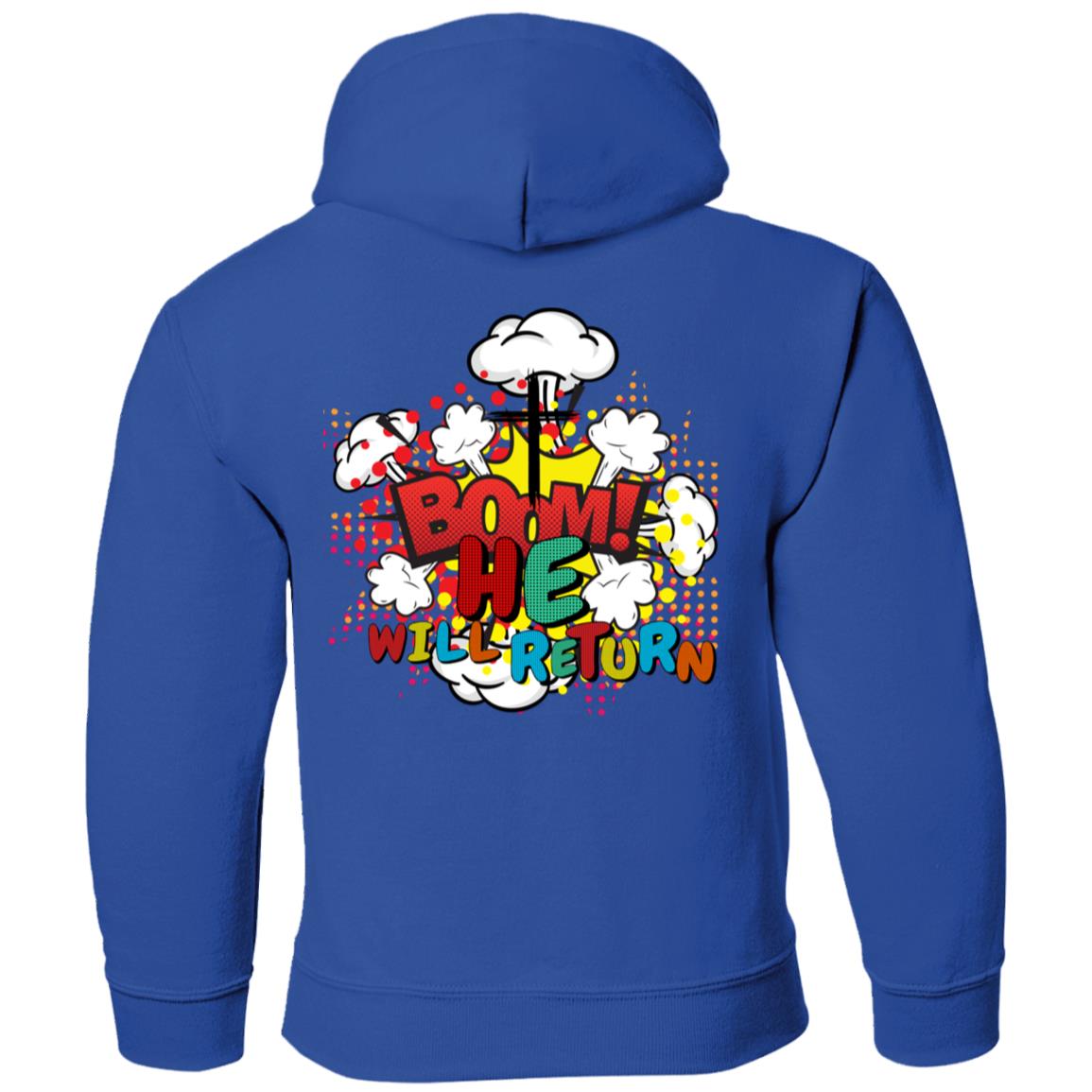 BOOM He Will Return | Pop Art | Second Coming | Youth Pullover Hoodie