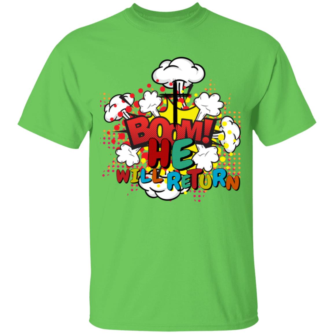 BOOM He Will Return | Second Coming | Pop Art | Youth 5.3 oz 100% Cotton T-Shirt