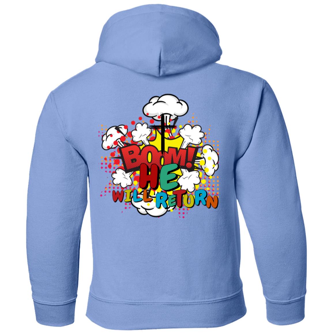 BOOM He Will Return | Pop Art | Second Coming | Youth Pullover Hoodie