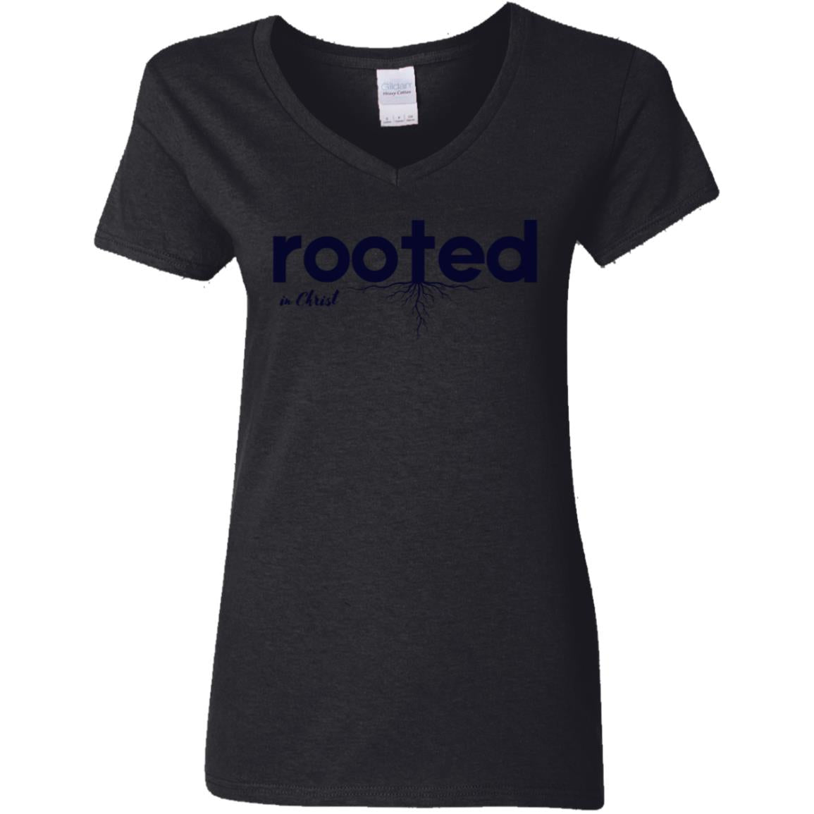 Rooted in Christ | Ladies' V-Neck T-Shirt