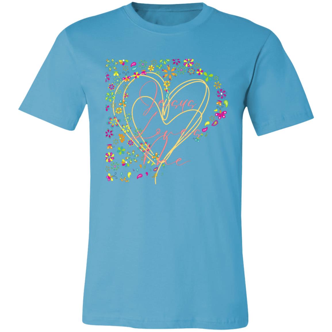 Jesus Loves Me | Floral Fun | Jersey Short-Sleeve T-Shirt