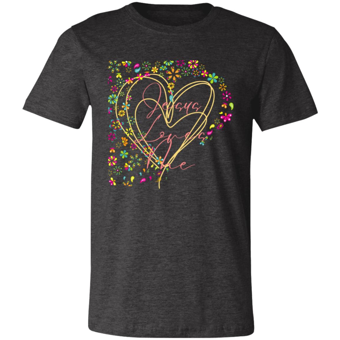 Jesus Loves Me | Floral Fun | Jersey Short-Sleeve T-Shirt