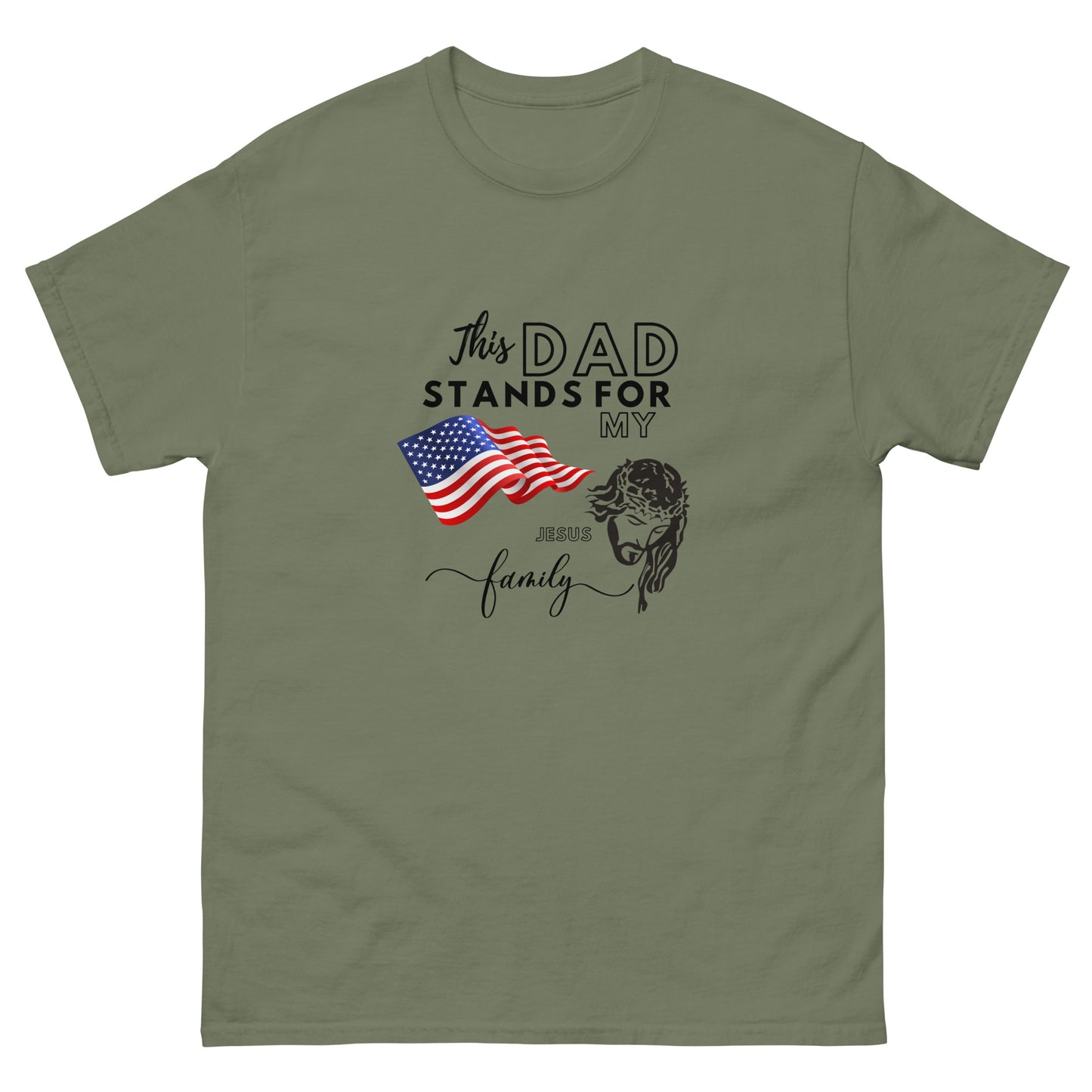 This Dad Stands for my Flag, my Jesus my Family | Father's Day | Men's classic tee