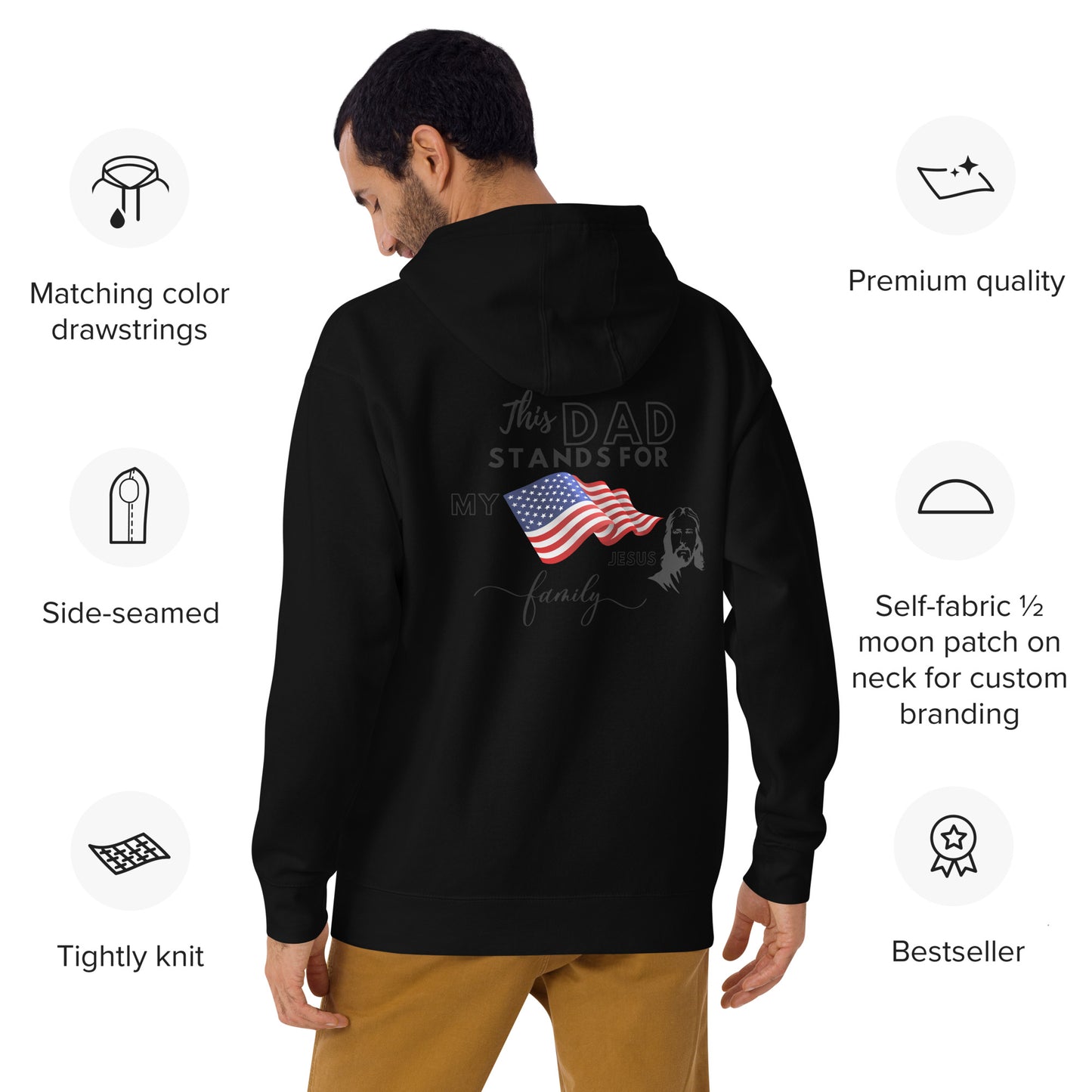 This Dad Stands for my Flag, my Jesus, My Family | Father's Day Hoodie