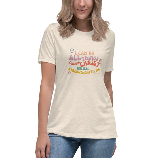 I can do all things through Christ | Retro Vintage | Women's Relaxed T-Shirt